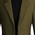 thumbnail image 5 of IYTR Mens Woolen Coat Long Sleeve Jacket Zipper Lapel Fashion Woolen Overcoat Jacket with Pocket Solid Color Army Green M, 5 of 5