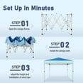thumbnail image 5 of Summit Living 10 x 10ft Pop up Canopy Tent Straight Legs Instant Canopy for Outside with Wheeled Bag - Dark & Light Blue, 5 of 8