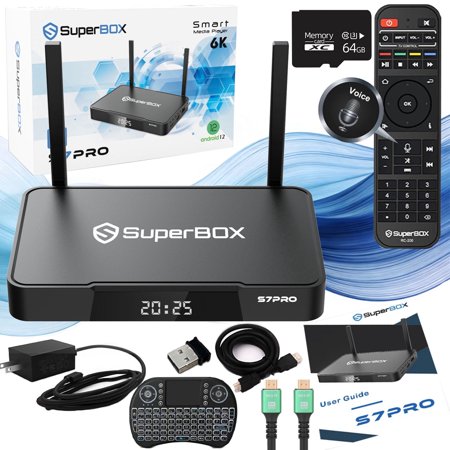 SuperBox S7 Pro 2026 Newest Pack 4G+32G Powerful Smart TV Box,Time Shift, Parental Control Time,Superbox Android TV Box with Voice Remote Control,Ideal for Home,Easy Setup Guide