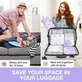 thumbnail image 4 of Livhil 8Pcs Packing Cubes for Luggage, Packing Cubes for Travel Luggage Packing Organizers ( Purple Marble ), 4 of 7