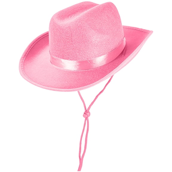 Povozer Boys Cowboy Hats for Kids, Leather Hatband Toddler Cowboy Hat, Western Cowgirl Hat for Girls,Size 4-9 Years,Pink