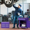 thumbnail image 2 of Costway 2 in 1 Tool Chest & Cabinet with Sliding Drawers Rolling Garage Organizer Purple Purple, 2 of 10