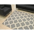 thumbnail image 5 of Handmade Wool Gray Contemporary Trellis Flatweave Revesible Moroccan Rug, 5 of 5