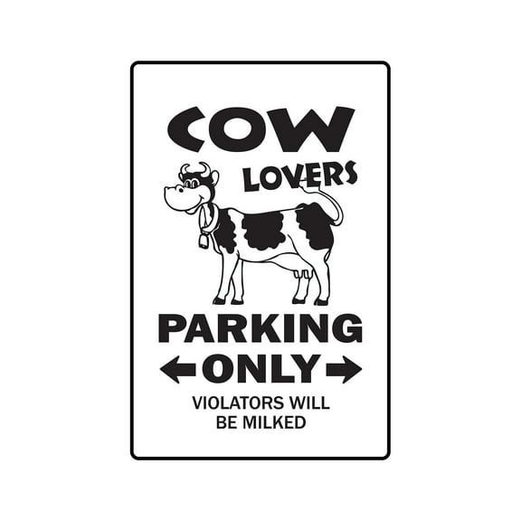 COW LOVERS Parking Decal dairy farmer farm milk collectable | Indoor/Outdoor | 9" Tall
