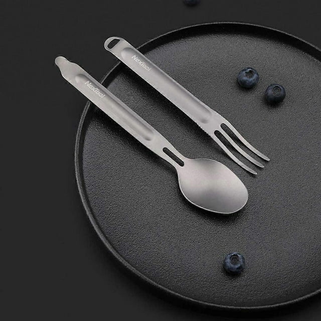 Nextool Outdoor Titanium Fork Spoon Cooking Titanium Spoon Tableware Cutlery Spork Set Portable For Camping Picnic