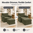 thumbnail image 3 of Aukfa 37.5" Oversized Chenille Accent Chair with Ottoman, Upholstered Armchair with Footrest for Living Room,Green, 3 of 8