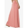 thumbnail image 4 of TheMogan Women's Casual Lounge Solid Foldable High Waist Draped Jersey Relaxed Long Maxi Skirt Ash Rose S, 4 of 7