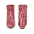 thumbnail image 5 of BLISSFUL STEP Pointed Toe Plaid Chunky Heel Ankle Boots for Women, 5 of 5
