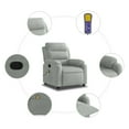 thumbnail image 5 of vidaXL Massage Recliner Chair Light Grey Velvet, Foam, Metal, Plywood, 5 of 5
