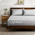 thumbnail image 4 of Bare Home Ultra-Soft Fitted Sheet + Pillowcase Set - Premium 1800 Collection - Deep Pocket - Full XL, Light Gray, 4 of 8