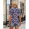 thumbnail image 4 of Camisa IECCP con la bandera estadounidense para mujer, cuello en V, manga abullonada, 4 of 4