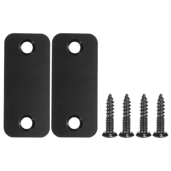 Uxcell 2 Pack Door Strike Plate, 2.24" x 0.98" Stainless Steel Door Hole Deadbolt Blank Cover Plate with 4 Screws for Fixing Wooden Doors, Black