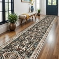 thumbnail image 5 of 3x16 Washable Kitchen Runner - Hallway Runner Rug Distressed Mats Non-Slip Soft Room Floor Carpet for Dining Room (Black,3x16), 5 of 9