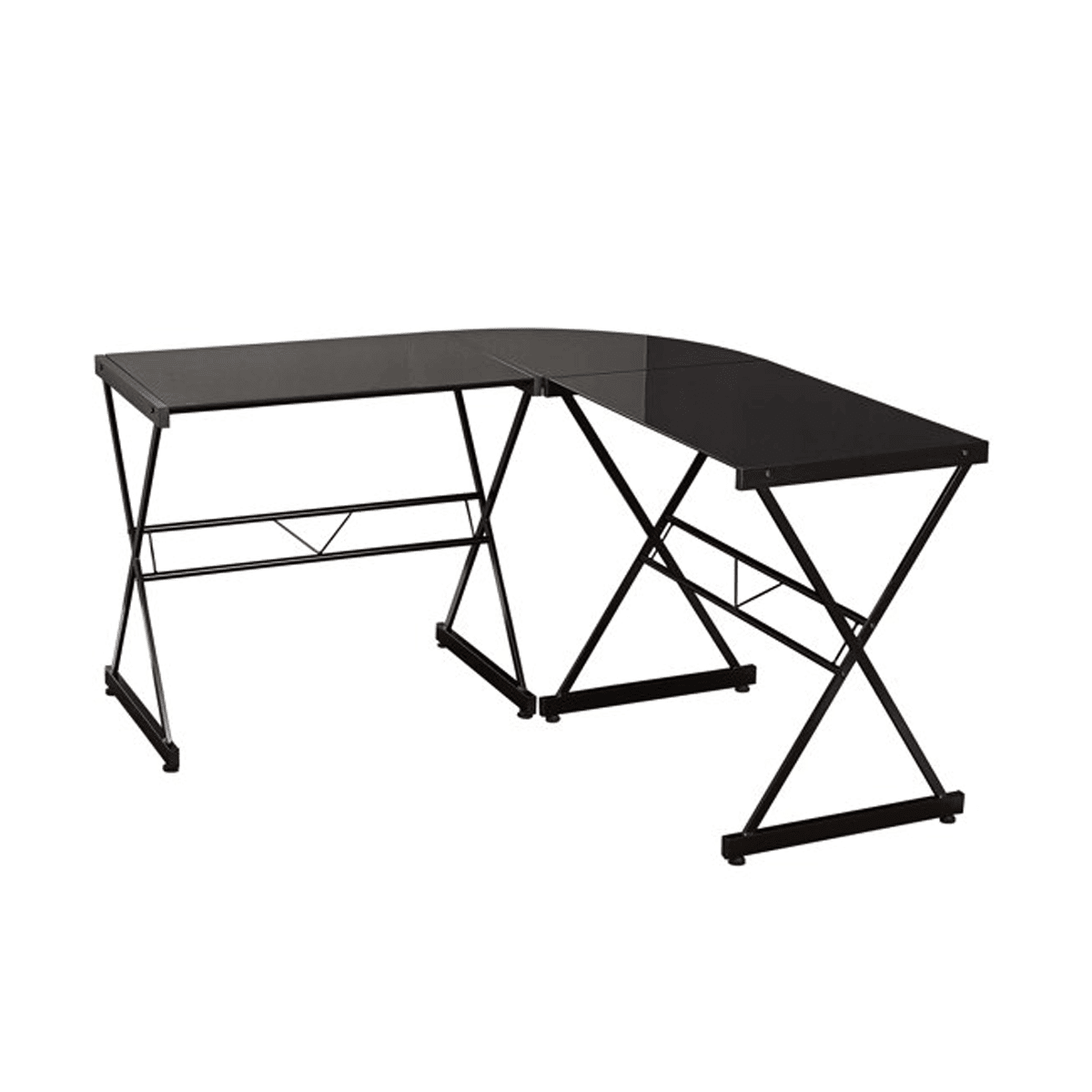 Lshaped Corner Desk, Computer Gaming Desk with Metal Frame, Writing