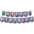thumbnail image 3 of Roblox birthday party decoration set, equipped with Happy Birthday banners, latex balloons, Cake topper/Supercake topper supplies, 3 of 5