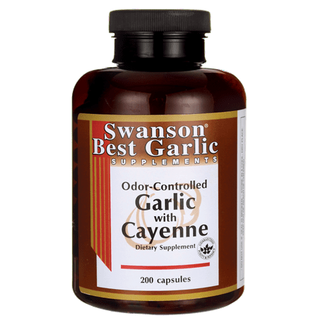 Swanson Garlic with Cayenne 200 Caps (Best Quality Garlic Supplements)