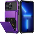 thumbnail image 1 of KOMI pour iPhone 13 Pro Max Étui avec Porte-Cartes [Ranger 5 Cartes] Double Couche Robuste Antichoc Étui Portefeuille iPhone 13 Pro Max avec Fente Cachée pour Cartes Étui de Rangement pour iPhone 13 Pro Max (Violet), 1 of 5