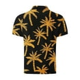 thumbnail image 5 of BXJX Mens Hawaiian Polo Shirts- Short Sleeve Print Mesh Casual Summer Top Gold Size L, 5 of 5