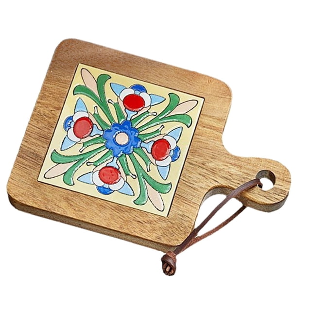 Salvamanteles de madera Soledad con azulejos