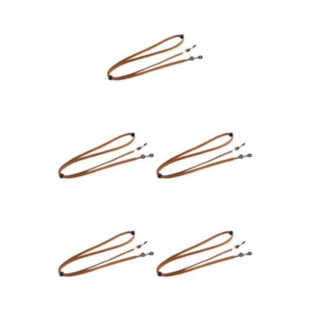 Transemion Eyeglass Strap Non- for Slip Stretchy Universal Rope Eyewear Sports Retainer Light Brown 26.77 Inch 5Set