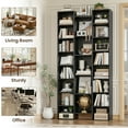 thumbnail image 3 of Homfa 21-Cube Bookcase and Bookshelves with Adjustable Shelves, 71.3'' Triple Width Open CD Display Storage Rack, Black, 3 of 9