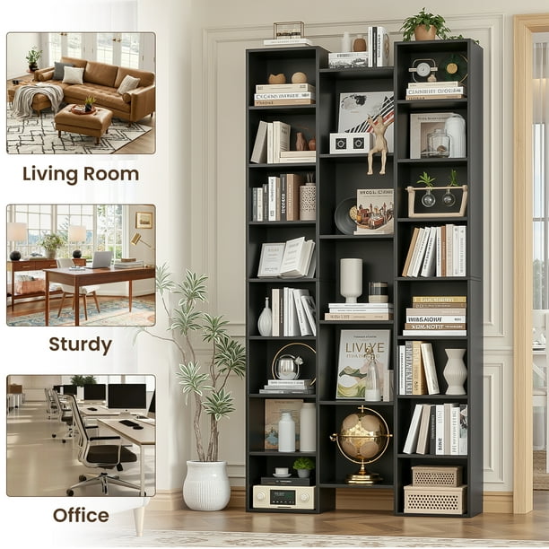 Homfa 21-Cube Bookcase and Bookshelves with Adjustable Shelves