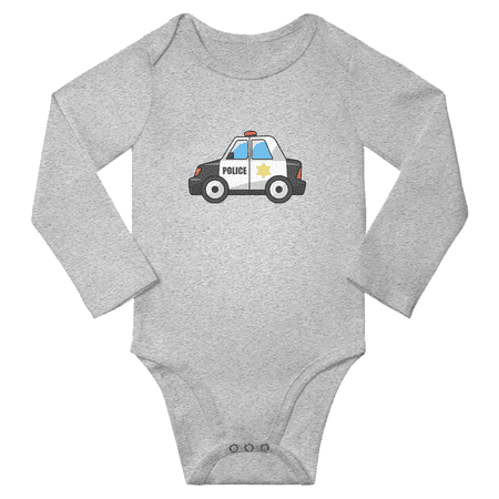 

Cartoon Police Cars Funny Baby Long Sleeve Outfits Boy Girl Unisex (Gray 6M)