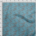 thumbnail image 4 of oneOone Viscose Chiffon Medium Blue Fabric Abstract Floral Sewing Material Print Fabric By The Yard 42 Inch Wide, 4 of 4