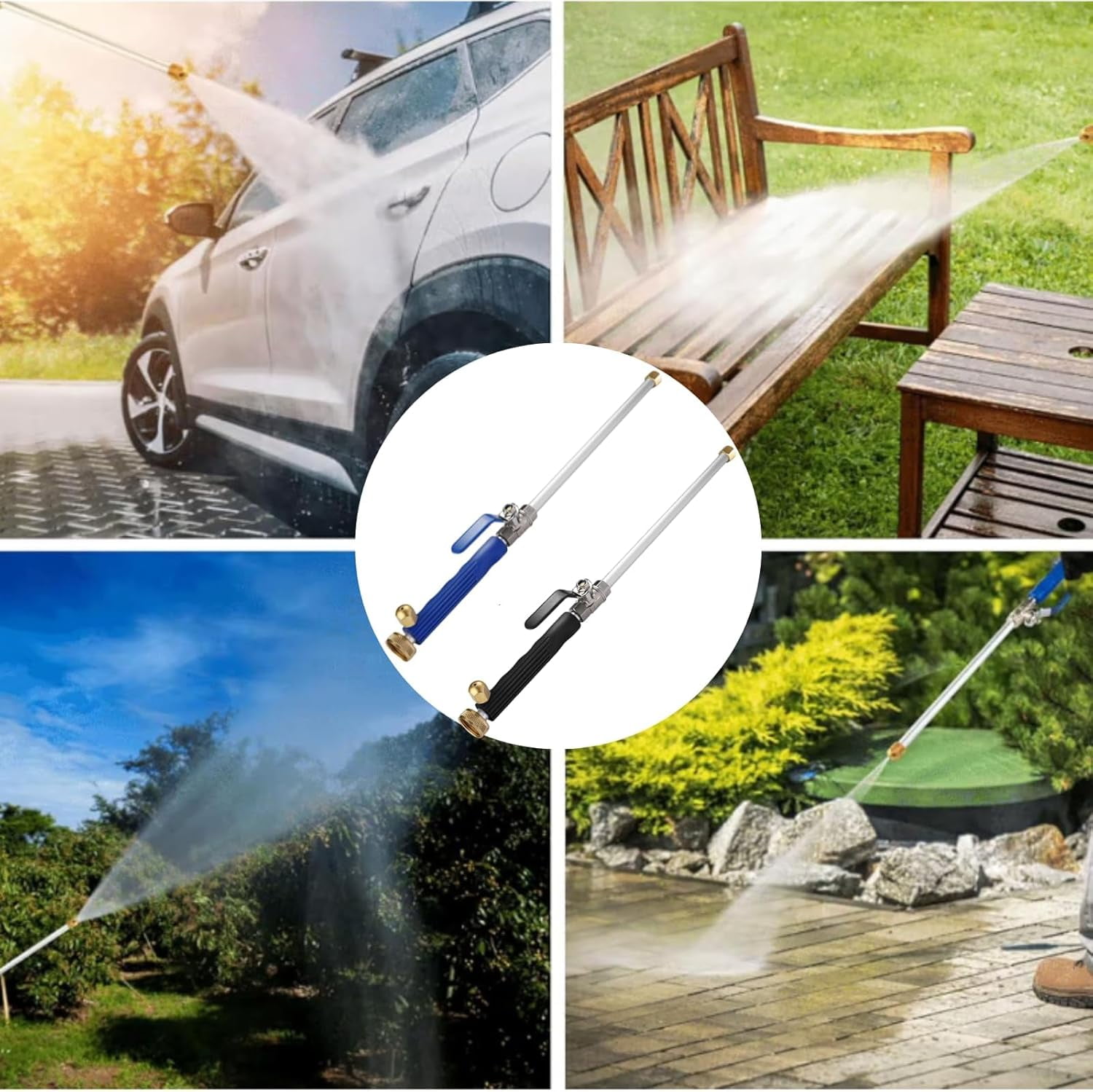 Pressure Washer, J2-in-1 High Pressure Power Washer, with 2 Jet Different Nozzle and Hose Quick Connectors, Easily Removes Stubborn Stains