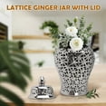 thumbnail image 4 of Porcelain Hollow Ginger Jar with Lid Temple Jar Organizer Office Ornaments Decorative Home Decoration Traditional Elegant Flower Holder Vase , 19cmx36cm 19cmx36cm, 4 of 9
