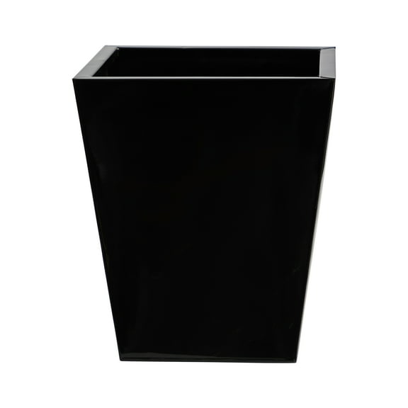 Nearly Natural 15" Classic Square Metal Black Planter