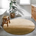 thumbnail image 4 of Abstract Ocean Round Area Rugs 3 ft, Brown Gradient Oil Painting Texture Washable Small Area Rug with Non-Slip Sturdy Edge Binding Round Front Door Mat Floor Carpet for Entryway, 4 of 9