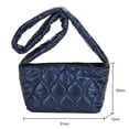 thumbnail image 3 of Autumn Winter Cotton-Padded Bag Rhombic Lattice Shoulder Bag for Work (Black), 3 of 10