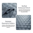 thumbnail image 4 of Moonlight20015 Velvet Quilt Set 3 Piece Geometric Pattern Embossed Bedspread Reversible 350GSM Soft Microfiber Comforter Bluish Grey Full/Queen, 4 of 10