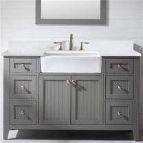 38.4 cu. ft. Burbank Bath Vanity with Carrara Marble Vanity Top & White Basin, Gray