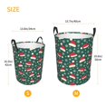 thumbnail image 3 of Balery Santa Hat Joy Green Festive Cesta de ropa redonda con asas, impermeable, independiente, para ropa, juguetes, dormitorio y familia-Medium, 3 of 6
