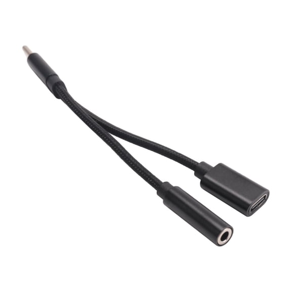 Type C to 3.5mm Charge Audio Adapter 2 in 1 USB C Splitter Headphone AUX Audio Cable for Smartphone Splitter