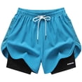 thumbnail image 4 of Enjoytime Running Shorts for Women Printed Drawstring Athletic Workout Gym Shorts with Liner and Pockets, 4 of 8
