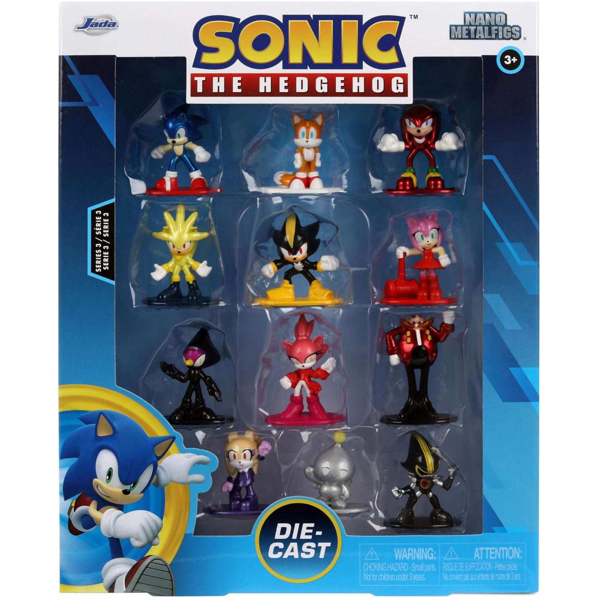 Jada Sonic The Hedgehog Nano Metalfigs Series 3 Die-Cast Figure 12-Pack Includes Sonic, Tails, Shadow Android & More Toys