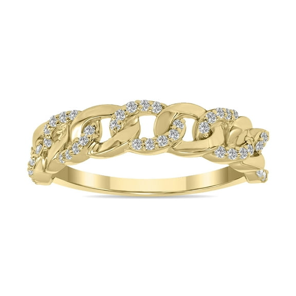 SZUL Women's 1/3 CTW Chain Style Lab Grown Diamond Band in 10K Yellow Gold (F-G Color, VS1- VS2 Clarity)
