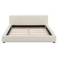 thumbnail image 7 of Christopher Knight Home 88" Queen Size Platform Bed Frame, Modern Faux Leather Upholstery, Beige, 7 of 7