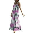 thumbnail image 2 of Wycnly Dresses for Women 2024 Plus Size Swing Spaghetti Strap Beach Camisole Sun Dresses Sleeveless V-Neck Tie-Dye Summer Maxi Sun Dress Hot Pink XL Up to 65% off, 2 of 7