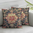 thumbnail image 3 of BANET Rust Red Ethnic Throw Pillow Covers Carpet Vintage Decorative Pillows Square Pillow Cases Accent Home Decor for Bedroom Couch Sofa Porch Set of 2 24x24in, 3 of 7