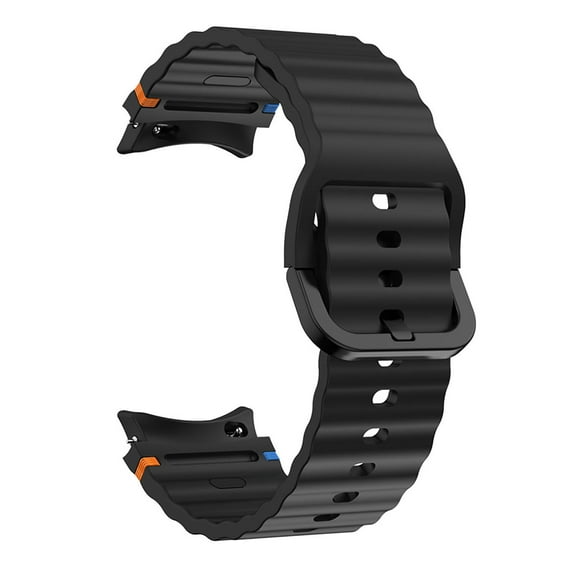 KIQ Durable and Water Resistant Silicone Replacement Watch Strap Band Compatible With Samsung Galaxy Watch7(40/44MM)(Black)