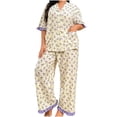 thumbnail image 2 of Weiqiqre Ensembles de Pyjama pour Femmes 2 Pcs Ensemble de Pyjama en Satin à Manches Longues pour Femmes, Ensemble de Pyjamas en Satin pour Femmes, Ensemble de Pyjama en Satin pour Femmes, 2 of 6