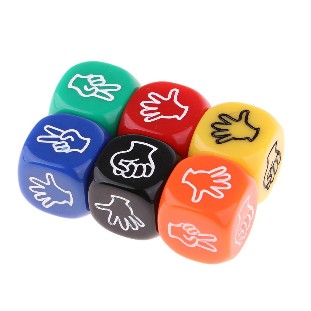 12pcs Stone Paper Scissors D6 Dices Set for DND MTG Party Club Drinking Games 