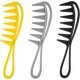 thumbnail image 1 of Peine de dientes anchos de 3 piezas (negro, plateado, amarillo), peine de dientes anchos grandes Peine de pelo rizado con dientes de tiburón Peluquería Cabello rizado Onda mojada Peluca gruesa Peluque, 1 of 5