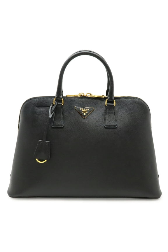 Pre-Owned PRADA Saffiano Leather Handbag Tote Bag, NERO Black (BL0812)