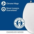 thumbnail image 3 of Mayfair Edgewater White Elongated Enameled Wood with Stay·Tite & Chrome Hinges Toilet Seat, 3 of 7
