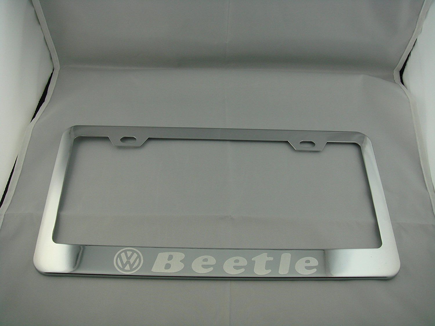 Volkswagen Beetle Chrome License Plate Frame with Caps, By None